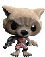 48 Flocked Rocket Raccoon Guardians of The Galaxy Funko pop